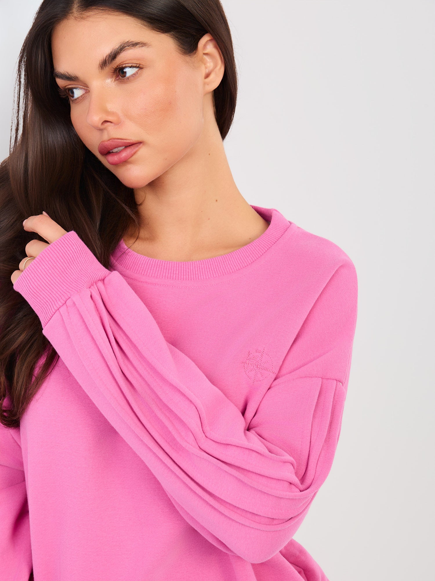 NATURAL SIDE Ciemnoróżowa bluza z ozdobnymi szwami