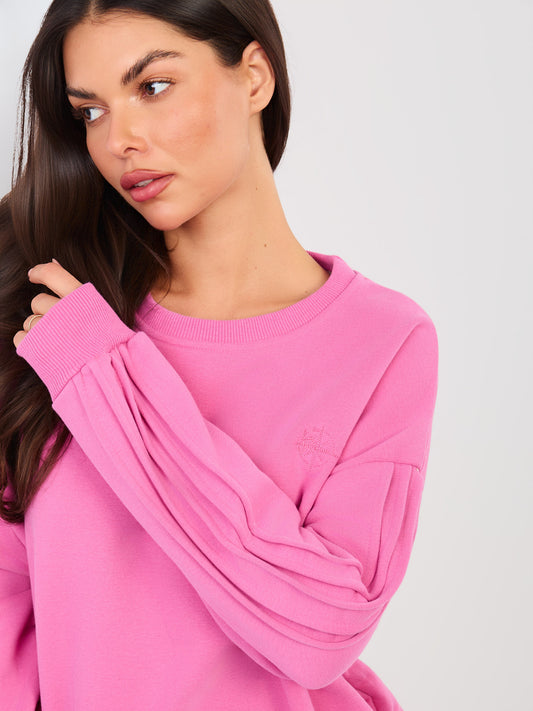 NATURAL SIDE Ciemnoróżowa bluza z ozdobnymi szwami