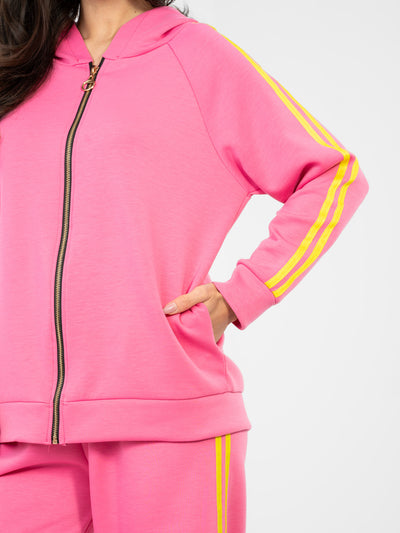 RUE PARIS Ciemnoróżowa rozpinana bluza oversize