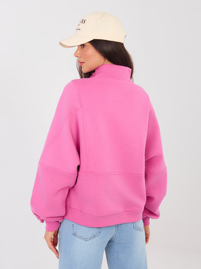 NATURAL SIDE Ciemnoróżowa bluza z suwakiem u góry