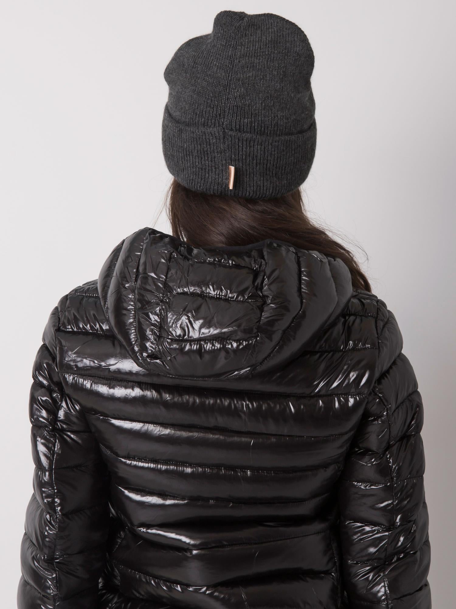 Ciemnoszara damska czapka beanie