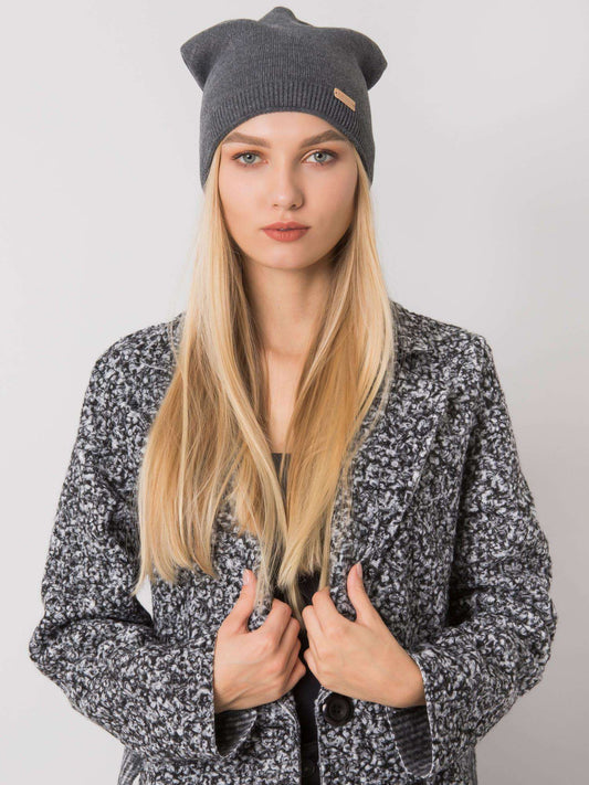 RUE PARIS Ciemnoszara czapka beanie damska
