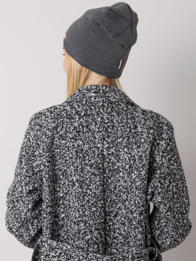 RUE PARIS Ciemnoszara czapka beanie damska