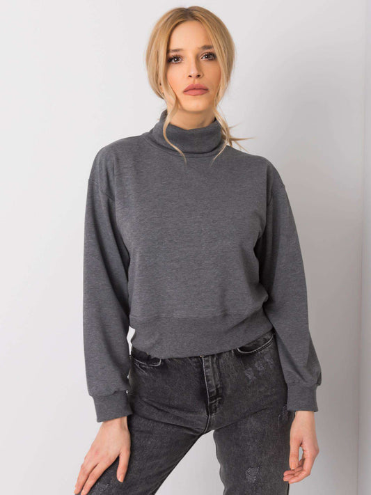 Ciemnoszara bluza basic z golfem