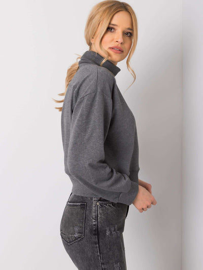 Ciemnoszara bluza basic z golfem