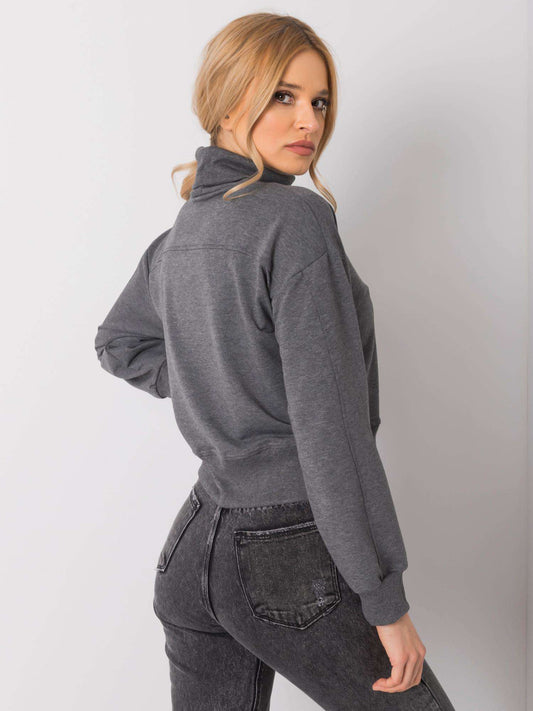 Ciemnoszara bluza basic z golfem
