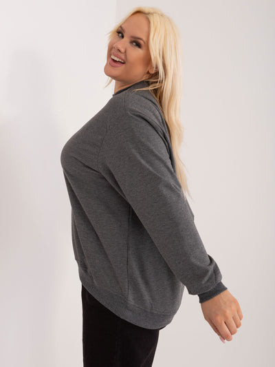 Ciemnoszara melanżowa bluza plus size basic