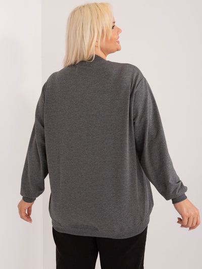 Ciemnoszara melanżowa bluza plus size basic