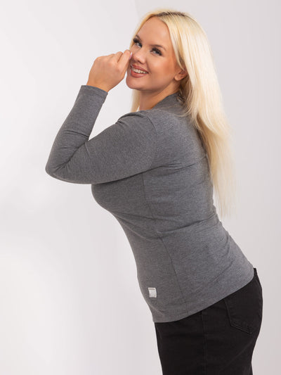 Ciemnoszara melanżowa bawełniana bluzka plus size