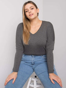 Ciemnoszara melanżowa bluzka plus size na co dzień