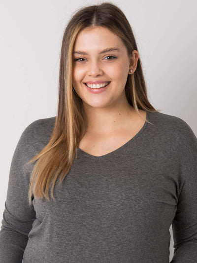 Ciemnoszara melanżowa bluzka plus size na co dzień