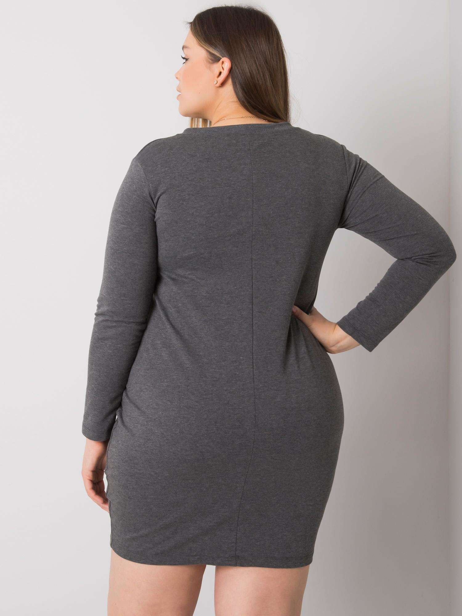 Ciemnoszara melanżowa sukienka plus size z zamkiem