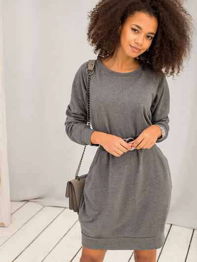 Ciemnoszara bawełniana sukienka