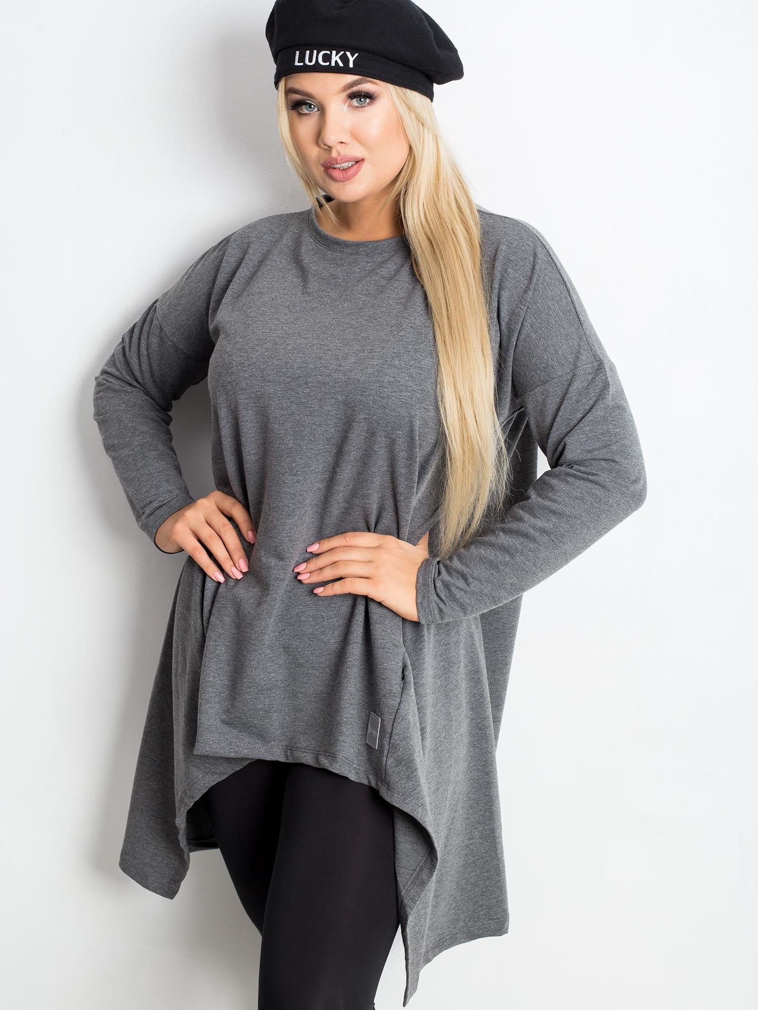 Tunika plus size ciemnoszara