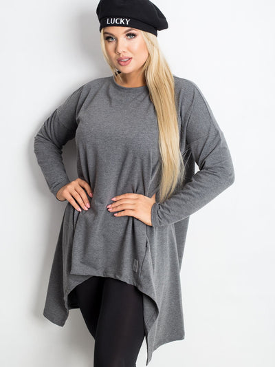 Tunika plus size ciemnoszara