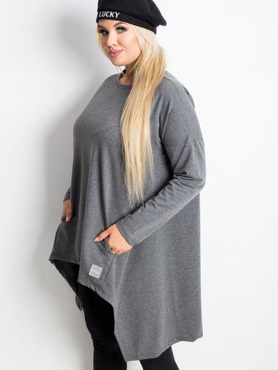 Tunika plus size ciemnoszara