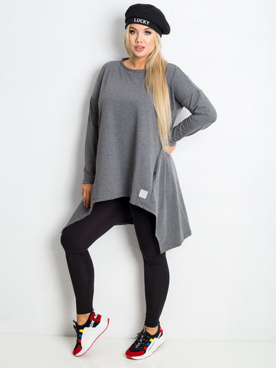 Tunika plus size ciemnoszara