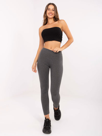 BASIC FEEL GOOD Ciemnoszare legginsy z bawełny