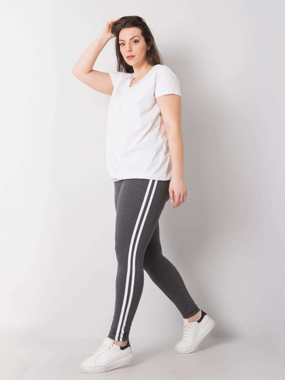 Ciemnoszare melanżowe legginsy plus size