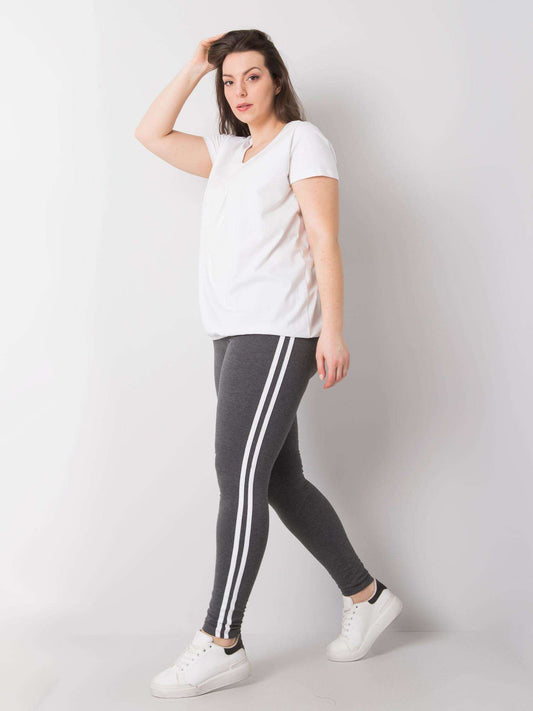 Ciemnoszare melanżowe legginsy plus size