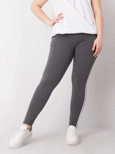 Ciemnoszare melanżowe legginsy plus size