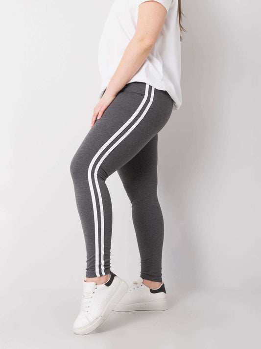 Ciemnoszare melanżowe legginsy plus size