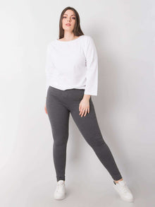Ciemnoszare melanżowe bawełniane legginsy plus size
