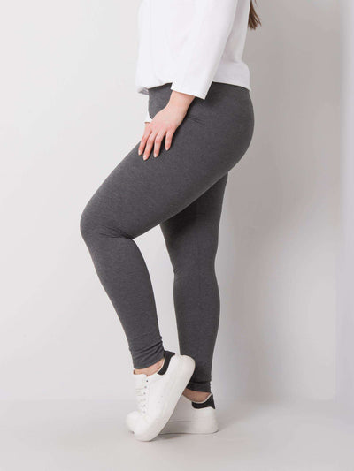 Ciemnoszare melanżowe bawełniane legginsy plus size