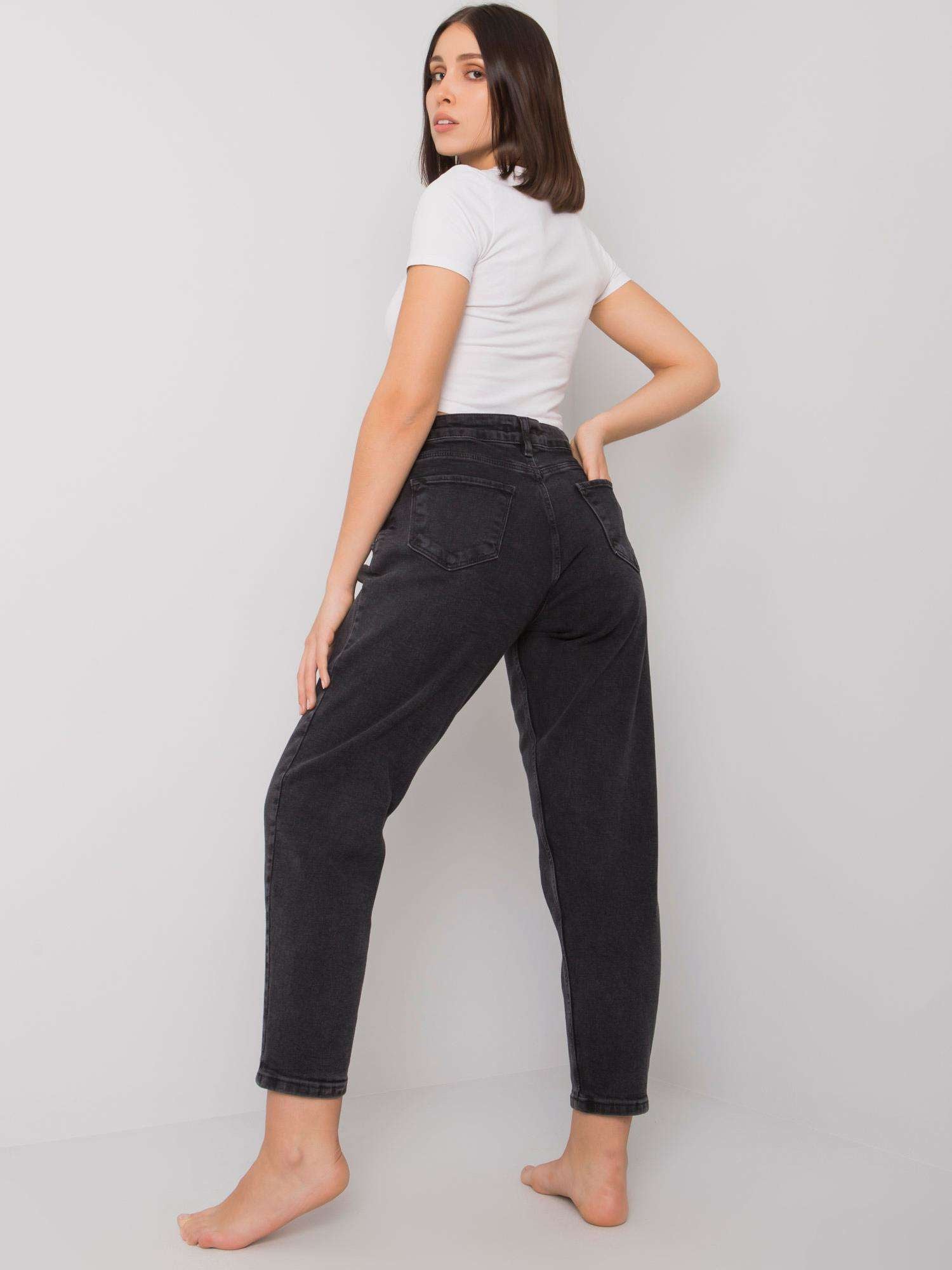 Ciemnoszare spodnie jeansowe regular plus size