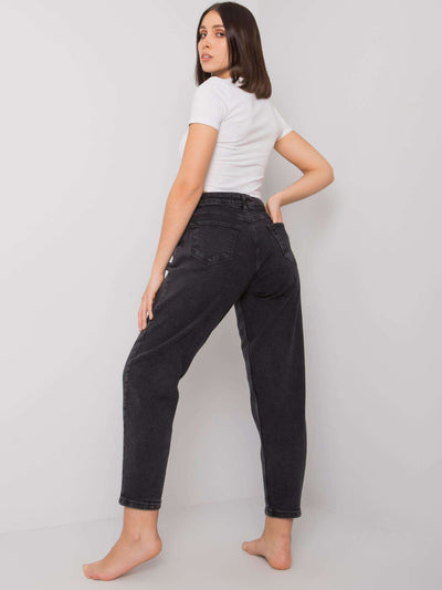 Ciemnoszare spodnie jeansowe regular plus size