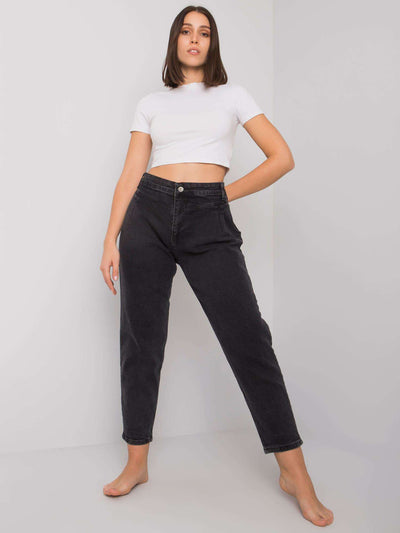 Ciemnoszare spodnie jeansowe regular plus size