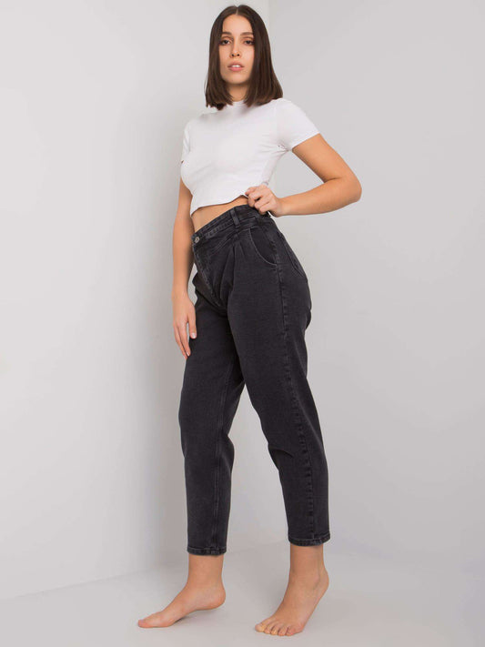 Ciemnoszare spodnie jeansowe regular plus size