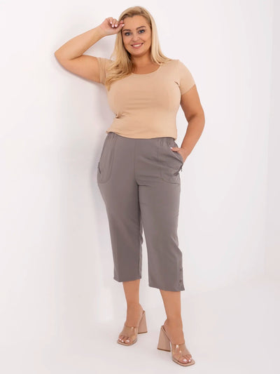 Ciemnoszare spodnie 3/4 plus size