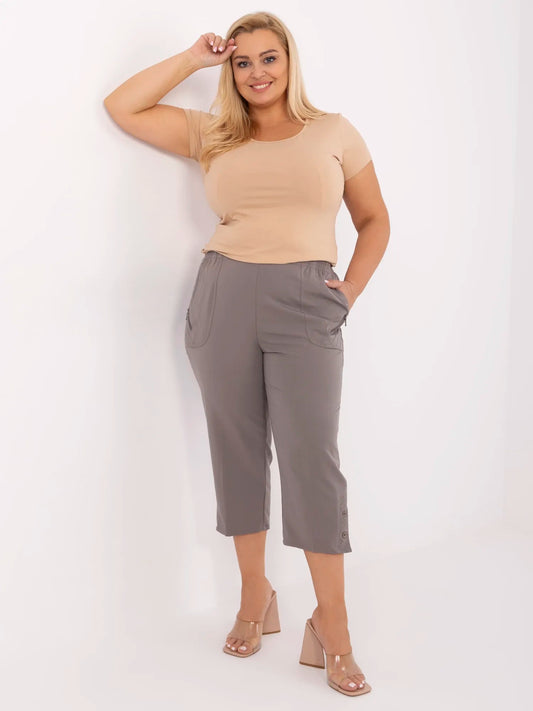 Ciemnoszare spodnie 3/4 plus size