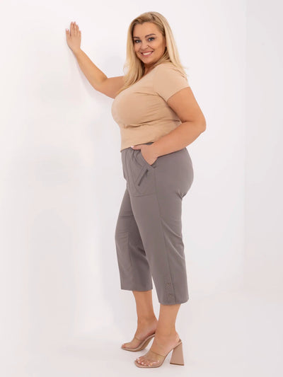 Ciemnoszare spodnie 3/4 plus size
