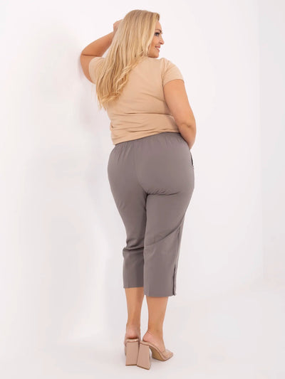 Ciemnoszare spodnie 3/4 plus size