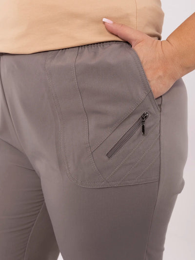 Ciemnoszare spodnie 3/4 plus size
