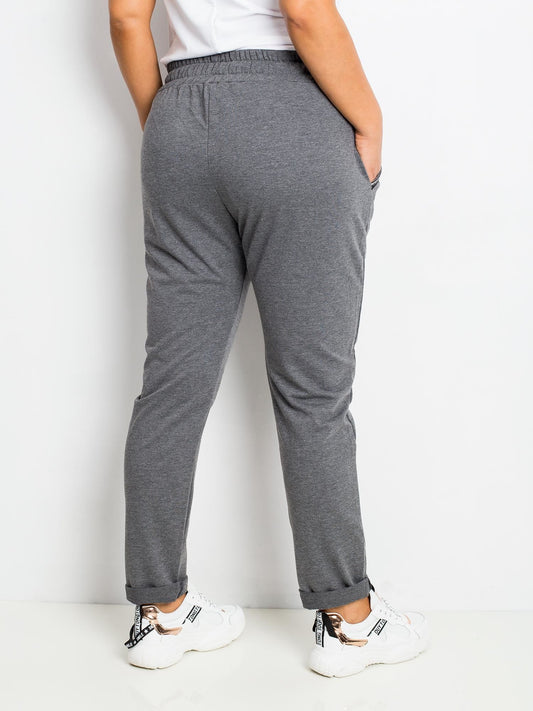 Ciemnoszare bawełniane spodnie plus size