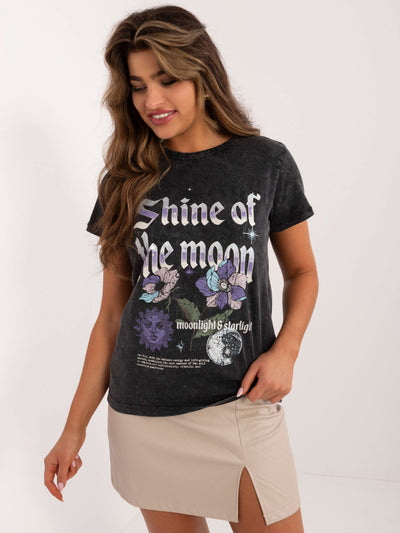 SUBLEVEL Ciemnoszary bawełniany t-shirt