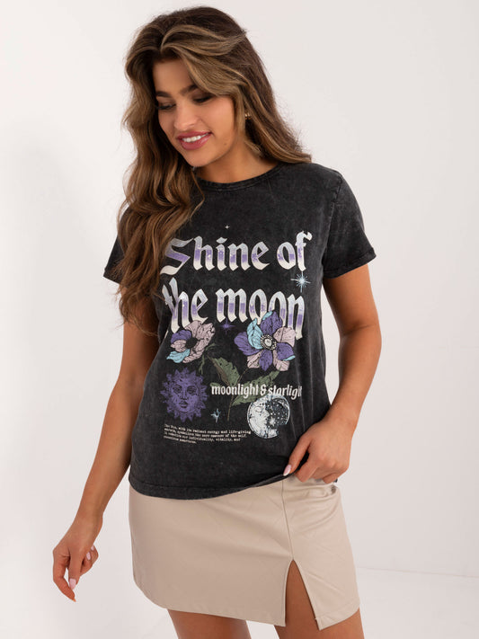 SUBLEVEL Ciemnoszary bawełniany t-shirt