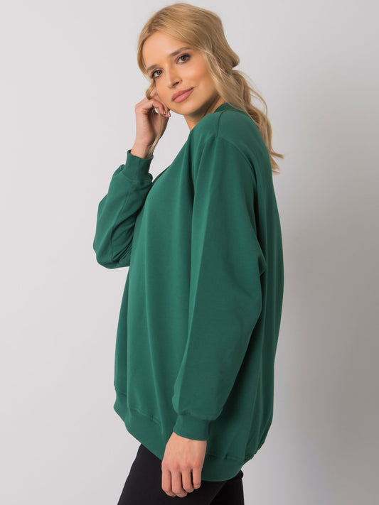 Ciemnozielona bawełniana bluza basic