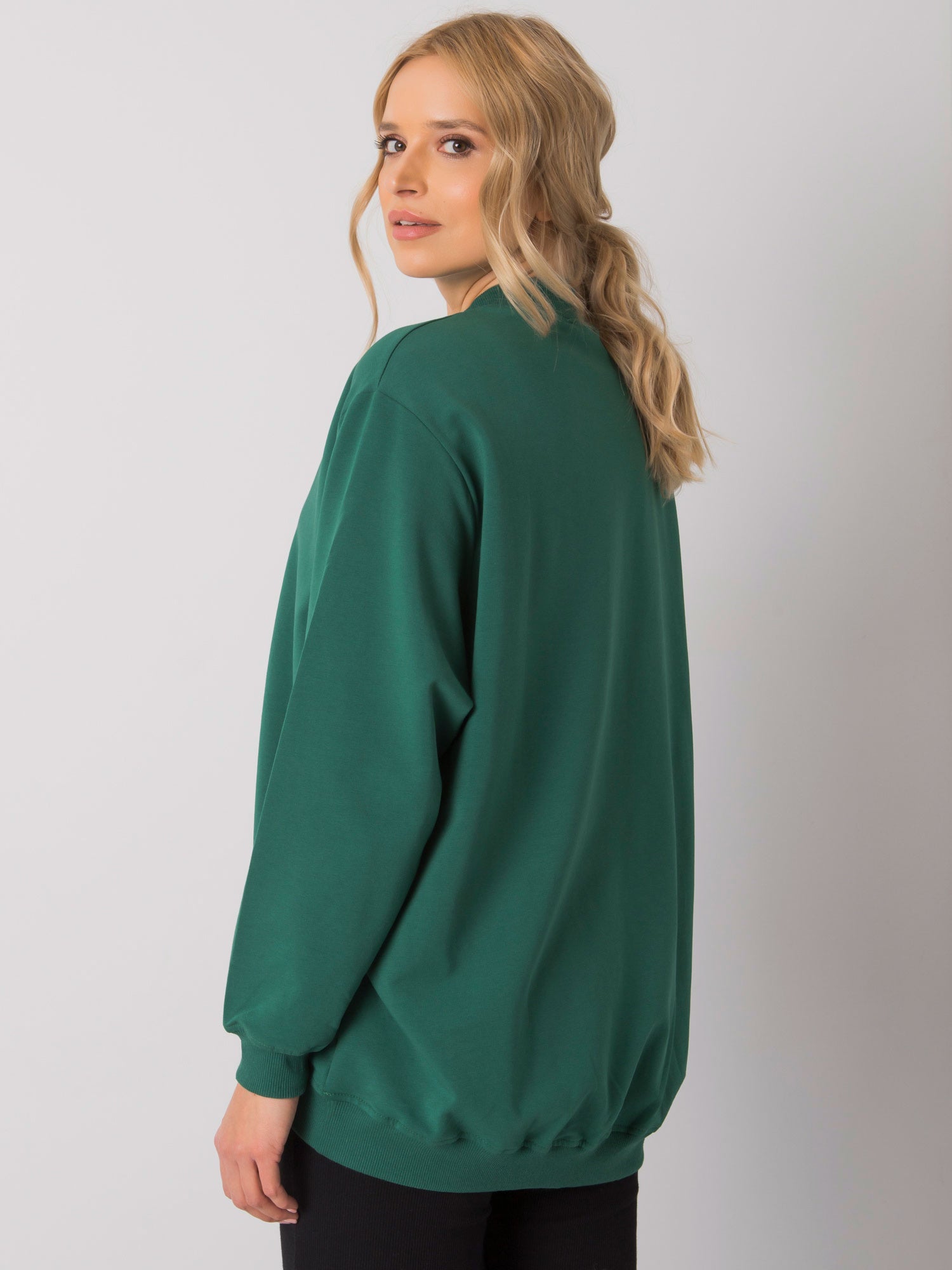 Ciemnozielona bawełniana bluza basic