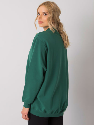 Ciemnozielona bawełniana bluza basic