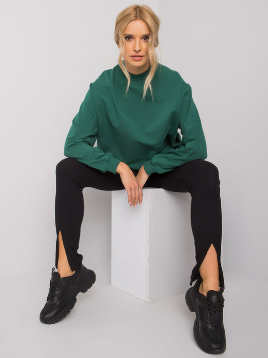 Ciemnozielona bawełniana bluza basic