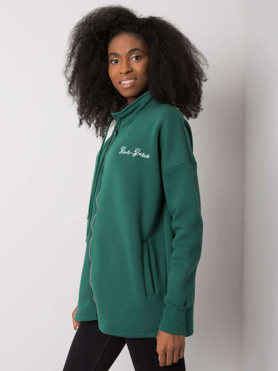 RUE PARIS Ciemnozielona bluza z kieszeniami