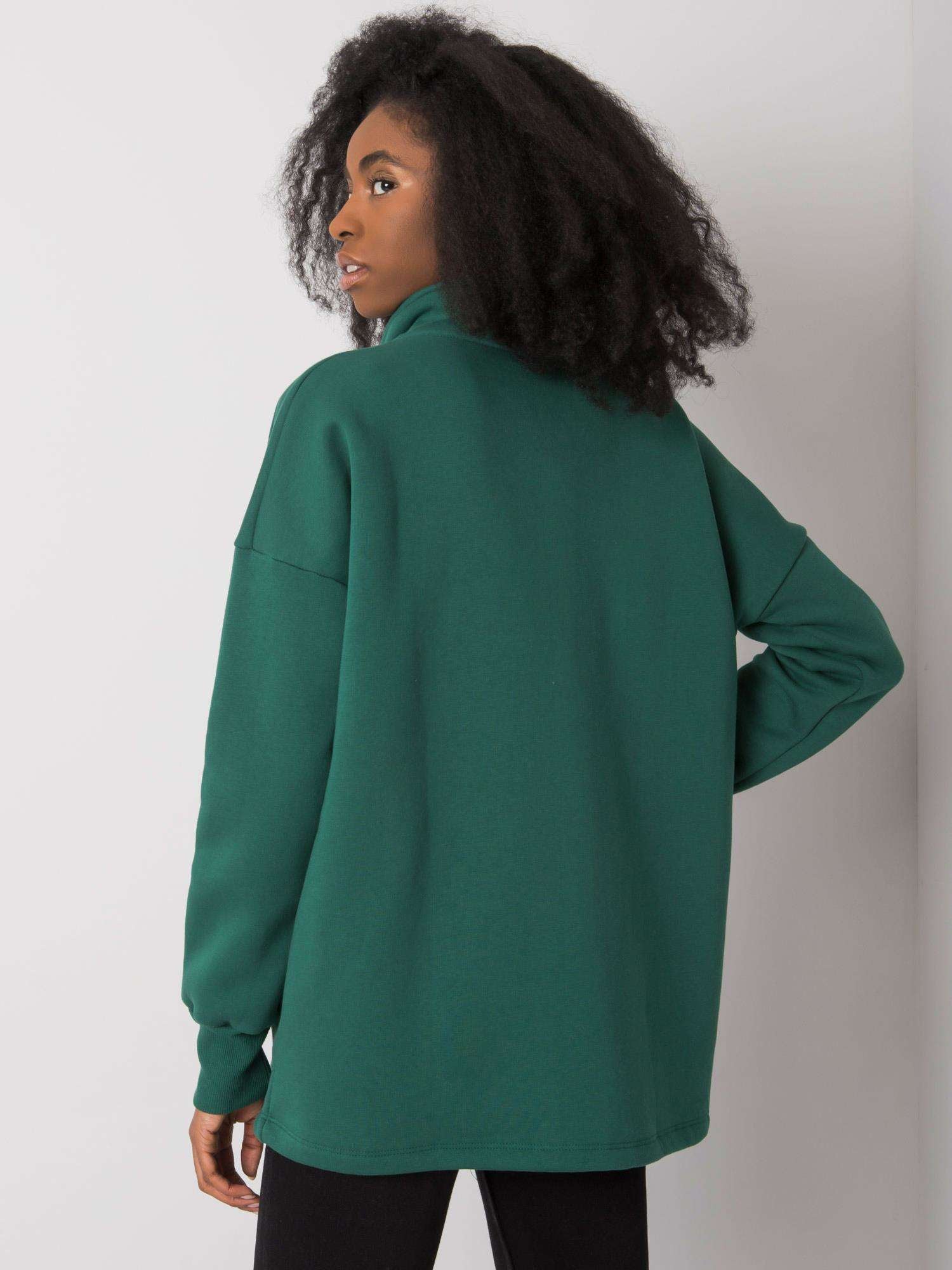 RUE PARIS Ciemnozielona bluza z kieszeniami