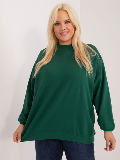 Ciemnozielona bluza plus size basic