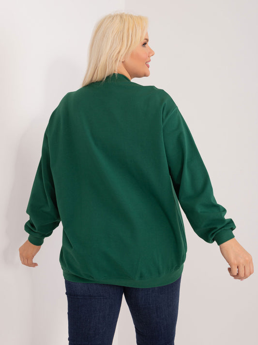 Ciemnozielona bluza plus size basic