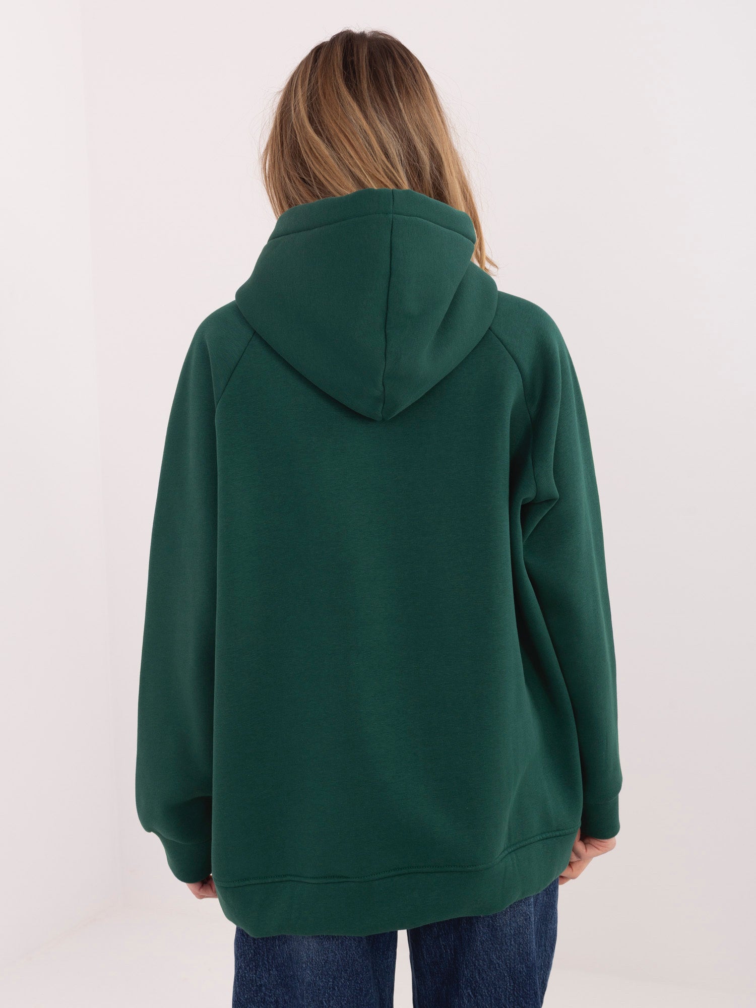 Ciemnozielona bluza oversize z napisem prosecco RUE PARIS