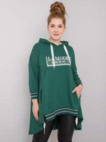 Ciemnozielona bluza damska plus size z kieszenią